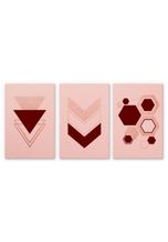 Wall-Art Mehrteilige Bilder »Geometrische Figuren Rosa«, (Set, 3 Stück), rosa