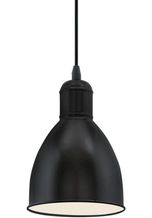 Eglo Pendelleuchte »PRIDDY«, schwarz, weiß / Ø15,5 x H110 cm / exkl. 1 x E27 (je max. 40W) / Pendellampe - innen weiß - Hängelampe - Küchenlampe - Schlafzimmerlampe - Lampe aus Stahl - Vintage - Retro - Industrial - Esstischlampe, schwarz