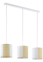Eglo Hängeleuchte »ARNHEM«, weiß / L102 x H110 x B24 cm / exkl. 3 x E27 (je max. 40W) / aus Seegras und Kraftpapier - Pendellampe - Pendelleuchte - Hängelampe - Deckenlampe - Lampe - Esstischlampe - Esstisch - Küchenlampe, weiß