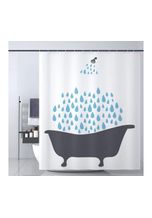 HomeBella Duschvorhang, Textil Antischimmel mit Gewicht Schimmelresistent Wasserdicht Anti-Bakteriell Wasserabweisend Stoff Polyester Waschbar für Dusche Badewanne