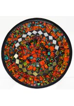 SIMANDRA Dekoschale »Mosaik Schale rund mit Spiegel ø ca. 14 cm Tonschale Dekoschale Mosaik Kunsthandwerk Glassteine Deko