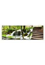 Bilderdepot24 Leinwandbild »Holzbrücke über einem Wasserfall