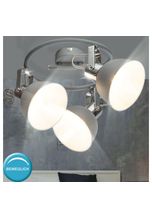 etc-shop Deckenspot, Decken Strahler Lampen Rondelle Chrom Grau bewegliche Spots Wohn Zimmer Beleuchtung