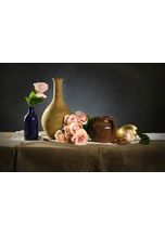 papermoon Fototapete »Vasen mit Blumen«, samtig, Vliestapete, hochwertiger Digitaldruck, inklusive Kleister, bunt