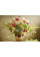 papermoon Fototapete »Blumen in Vase«, samtig, Vliestapete, hochwertiger Digitaldruck, inklusive Kleister, bunt