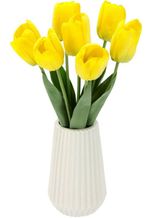 Kunstblume »Real-Touch-Tulpen«, I.Ge.A., Höhe 33 cm, Vase aus Keramik, gelb