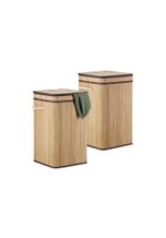Relaxdays Wäschekorb »2 x Faltbarer Wäschekorb Bambus natur
