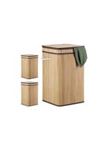 Relaxdays Wäschekorb »3 x Faltbarer Wäschekorb Bambus natur