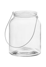 buttinette Glas-Windlicht mit Bügel, 20,5 cm, 16 cm Ø