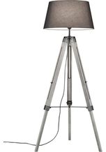 Trio Leuchten Stehlampe »Tripod«, Moderne Dreibein Stehleuchte mit Textilschirm / Höhenverstellbar bis max. 143cm, grau