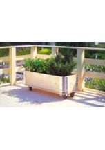 BURI Pflanzkübel »Kräuterbox Holz Rollen Pflanzen Blumen Topf Anzucht Balkon Gemüse Garten Beete«