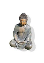Roller Buddha-Figur - grau-beige - 40 cm hoch