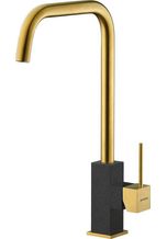PYRAMIS Küchenarmatur Hochdruck Einhebelmischer, 360° schwenkbar, aus Messing veredelt, Carbon, Gold, schwarz