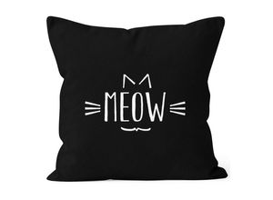 MoonWorks Dekokissen Kissenbezug Meow Miau