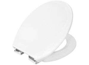 CORNAT WC-Sitz Klassisch weißer Look - Pflegeleichter Duroplast - Absenkautomatik, Schlichtes Design passt in jedes Badezimmer / Toilettensitz, weiß