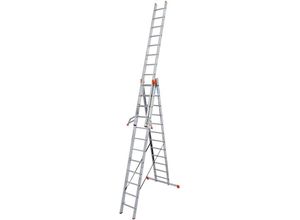 KRAUSE Doppelleiter »Tribilo«, mit Leiternspitzen, 3x12 Sprossen, silberfarben