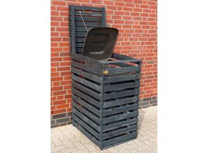 promadino Mülltonnenbox, für 1x120 l aus Holz, BxTxH: 68x63x111 cm, grau