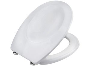 CORNAT WC-Sitz Klassisch weißer Look - Pflegeleichter Duroplast, Schlichtes Design passt in jedes Badezimmer / Toilettensitz, weiß