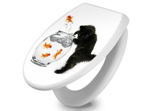 banjado WC-Sitz »Motiv Katze Und Fisch