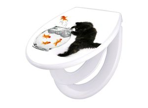 banjado WC-Sitz »Motiv Katze Und Fisch