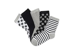 5 Paar Socken - Schwarz/Gestreift - Kinder - Gr.: 27-30