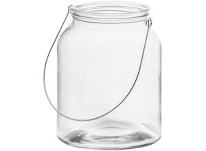 Glas-Windlicht mit Bügel, 20,5 cm,