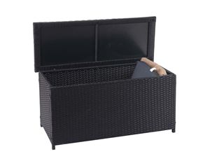 Poly-Rattan Kissenbox MCW-D88, Gartentruhe Auflagenbox Truhe ~ Basic schwarz, 63x135x52cm 320l