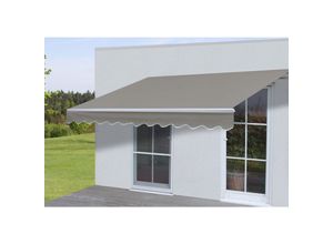 Alu-Markise MCW-E49, Gelenkarmmarkise Sonnenschutz 2,5x2m ~ Polyester, grau-braun