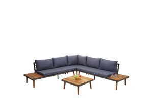 Garten-Garnitur MCW-E97, Garnitur Sitzgruppe Lounge-Set Sofa, Akazie Holz FSC-zertifiziert, grau