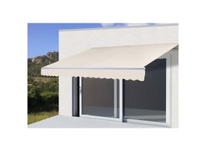Alu-Markise H791, Gelenkarmmarkise Sonnenschutz 4,5x3m ~ Polyester Creme