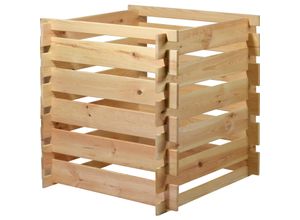 dobar Quadratischer Holz-Komposter "Stecki" Stecksystem mit ca. 78 x 78 x 78 cm