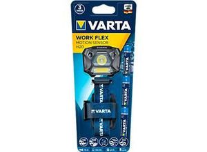 Stirnlampe Varta Work Flex Motion Sensor H20, CBOB-LED Technologie, 42-78 m, 2 Leuchtmodi & 8 Leuchtstufen, IP54