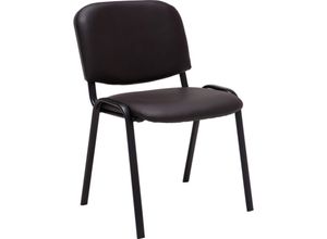 CLP Stapelstuhl Ken I Konferenzstuhl Mit Kunstleder-Bezug I Schwarzes Metallgestell
