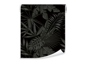 Wallarena Vliestapete »Schwarz Blätter Pflanzen