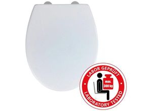 WENKO WC-Sitz Korfu (1-St), Thermoplast weiß, mit Absenkautomatik, bis 300 kg belastbar, weiß