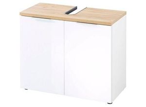 Produktbild GERMANIA Waschbeckenunterschrank PESCARA weiß, navarra-eiche 70,0 x 34,0 x 58,0 cm