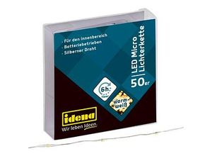Idena 50er Micro LED Lichterkette silber 5,2 m