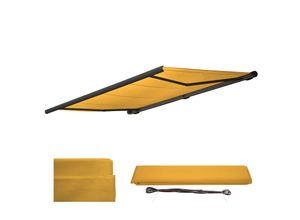 Ersatz-Bezug für Markise H122, Vollkassette Ersatzbezug Sonnenschutz 4x3m ~ Polyester gelb