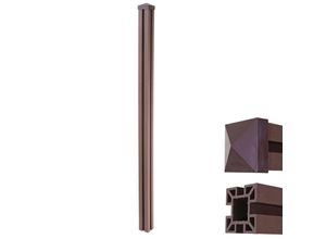 WPC-Pfosten Savoie-WPC-Zaun, Pfeiler Pfahl, Stecksystem ~ 240cm, braun