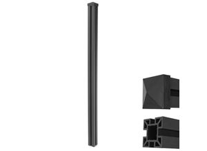 WPC-Pfosten Savoie-WPC-Zaun, Pfeiler Pfahl, Stecksystem ~ 240cm, anthrazit