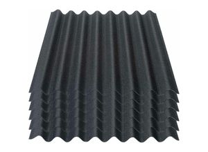 Easyline Dachplatte Wandplatte Bitumenwellplatten Wellplatte 6x0,76m² - schwarz - Onduline