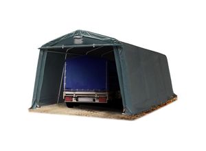 Zeltgarage 3,3 x 6,2 m PREMIUM Carport PVC 500 N Plane Unterstand Lagerzelt Garage in dunkelgrün - dunkelgrün