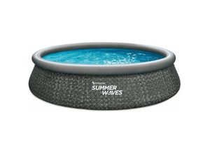 Summer Waves Pool Set Dark Herringbone 3,96m x 84cm 7147 Liter Quick Up Pool