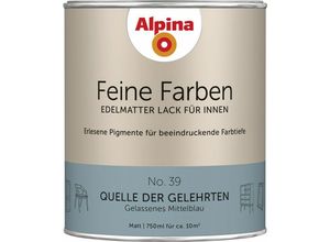 Feine Farben Lack No. 39 Quelle der Gelehrten mittelblau edelmatt 750 ml Buntlacke - Alpina