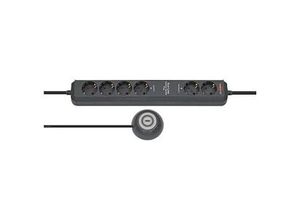 brennenstuhl Eco-Line Comfort Switch Plus 6-fach Steckdosenleiste mit Fußschalter 1,5 m schwarz