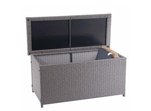 Poly-Rattan Kissenbox MCW-D88, Gartentruhe Auflagenbox Truhe ~ Basic grau, 63x135x52cm 320l