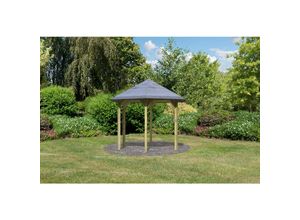 CHILLROI Sechseckiger Holzpavillon 235 x 208 cm Gartenpavillon Terrassenüberdachung kesseldruckimprägniert
