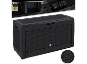 KESSER® Auflagenbox Kissenbox 310 Liter mit Rollen klappbarer Deckel Haltegriffe Rattanoptik Gartenbox wetterfeste Gartenkiste Aufbewahrungsbox