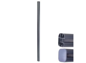 Alu-Pfosten Savoie-WPC-Zaun, Pfeiler Pfahl, Stecksystem 1,86m ~ grau