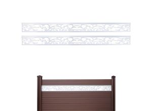 2er-Set Dekopaneel für WPC-Sichtschutz Savoie, Verkleidung, 16x177cm weiß